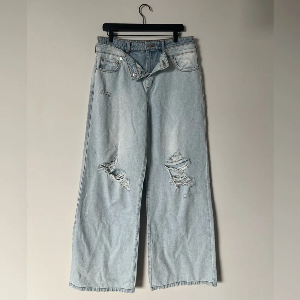 SER.O.YA Saphira Double Waistband Wide Leg Jeans in Skylight NWT - Picture 9 of 16